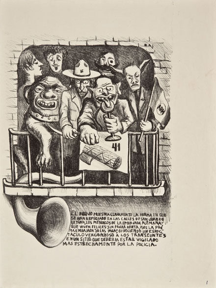 Chávez Morado, Embajada alemana, 1938, litografía.