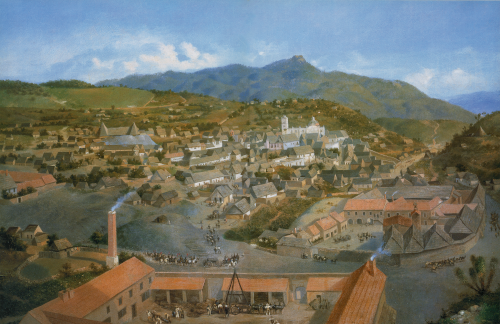 Eugenio Landesio, Mina de Real del Monte, ca. 1856, óleo sobre tela, CBNM