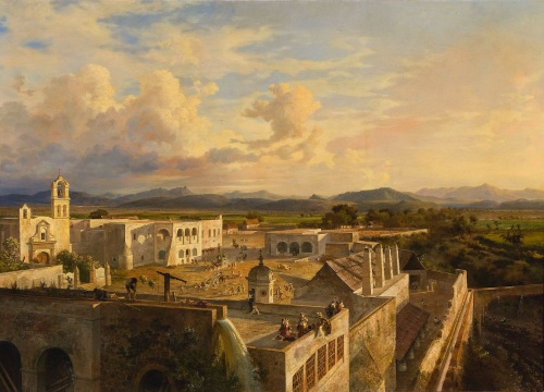 Eugenio Landesio, Hacienda de Colón, 1858, óleo sobre tela, CBNM